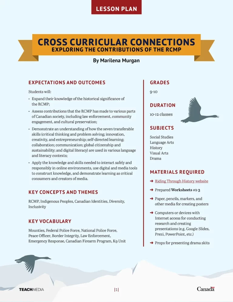 The RCMP: Cross Curricular Connections