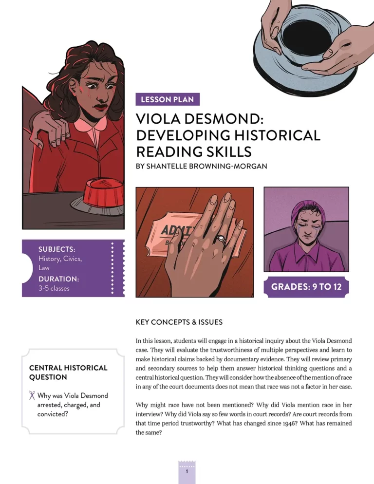 Viola Desmond: Developing Historical Reading Skills